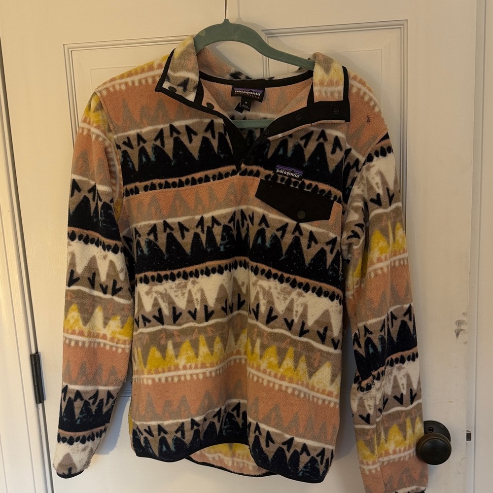 Patagonia Multicolor Geometric Snap-T Fleece Pullover, Ladies M - Picture 3 of 5
